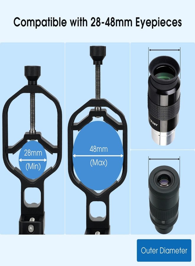 Svbony SV214 Pro 3-Axis Universal Smartphone Adapter, Digiscoping Adapter with Remote Control Support 28 to 48mm Eyepiece Diameter, for Capture Images Through Telescope Spotting Scope - Image 5