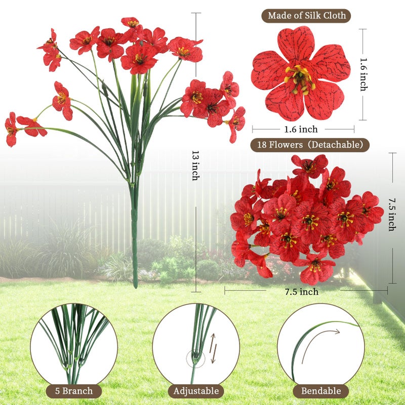 ColoPlay 24 Bundles Artificial Flowers for Outdoors/Indoors, Fake Flowers Plants for Indoor Outside Garden Porch Window Box Home Wedding Farmhouse(8 Color) - Image 2