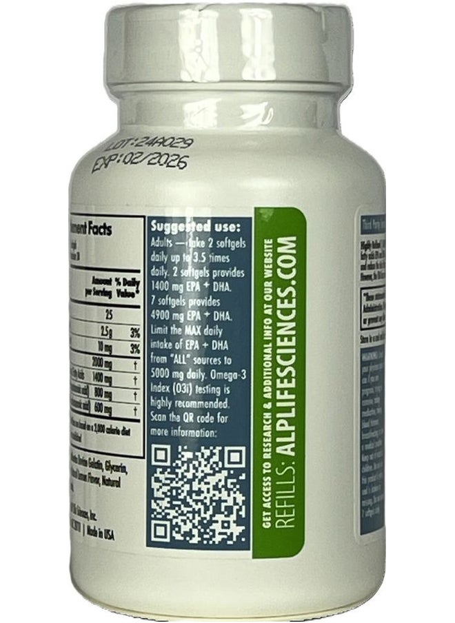 ALP High-3 - TAG Omega 3 Fish Oil Supplement - 60-Count - Image 1