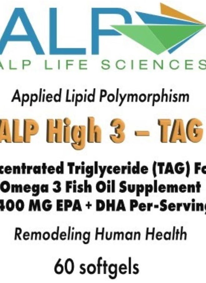 ALP High-3 TAG Omega 3 Fish Oil Supplement - 60-Count  - Image 3