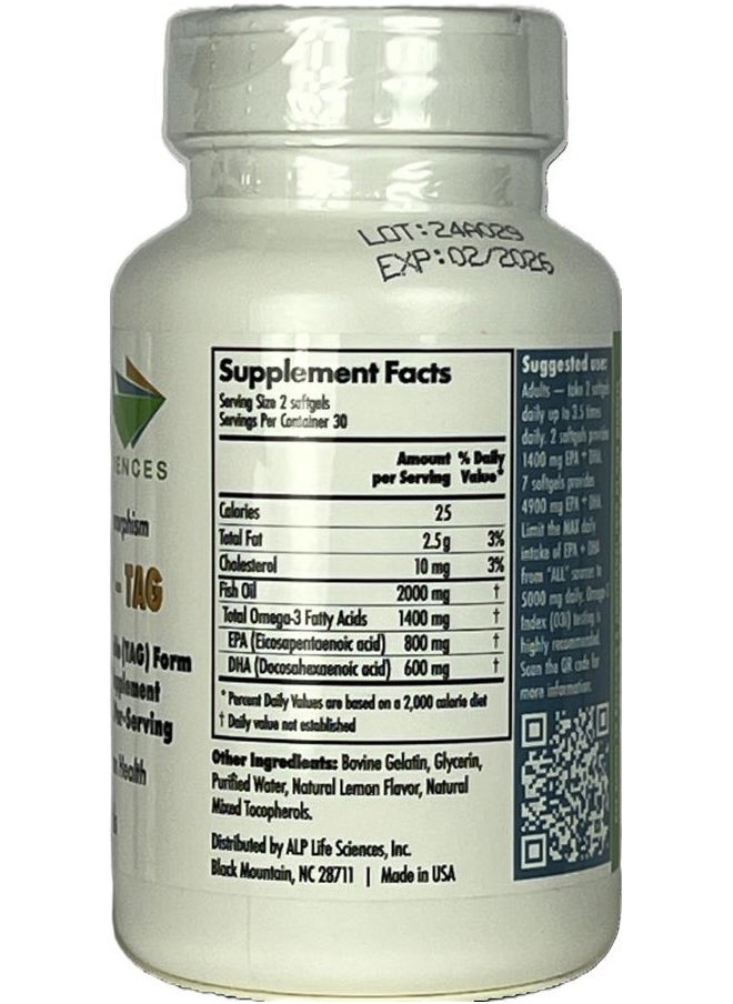 ALP High-3 TAG Omega 3 Fish Oil Supplement - 60-Count  - Image 2