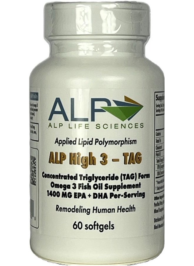 ALP High-3 TAG Omega 3 Fish Oil Supplement - 60-Count  - Image 1