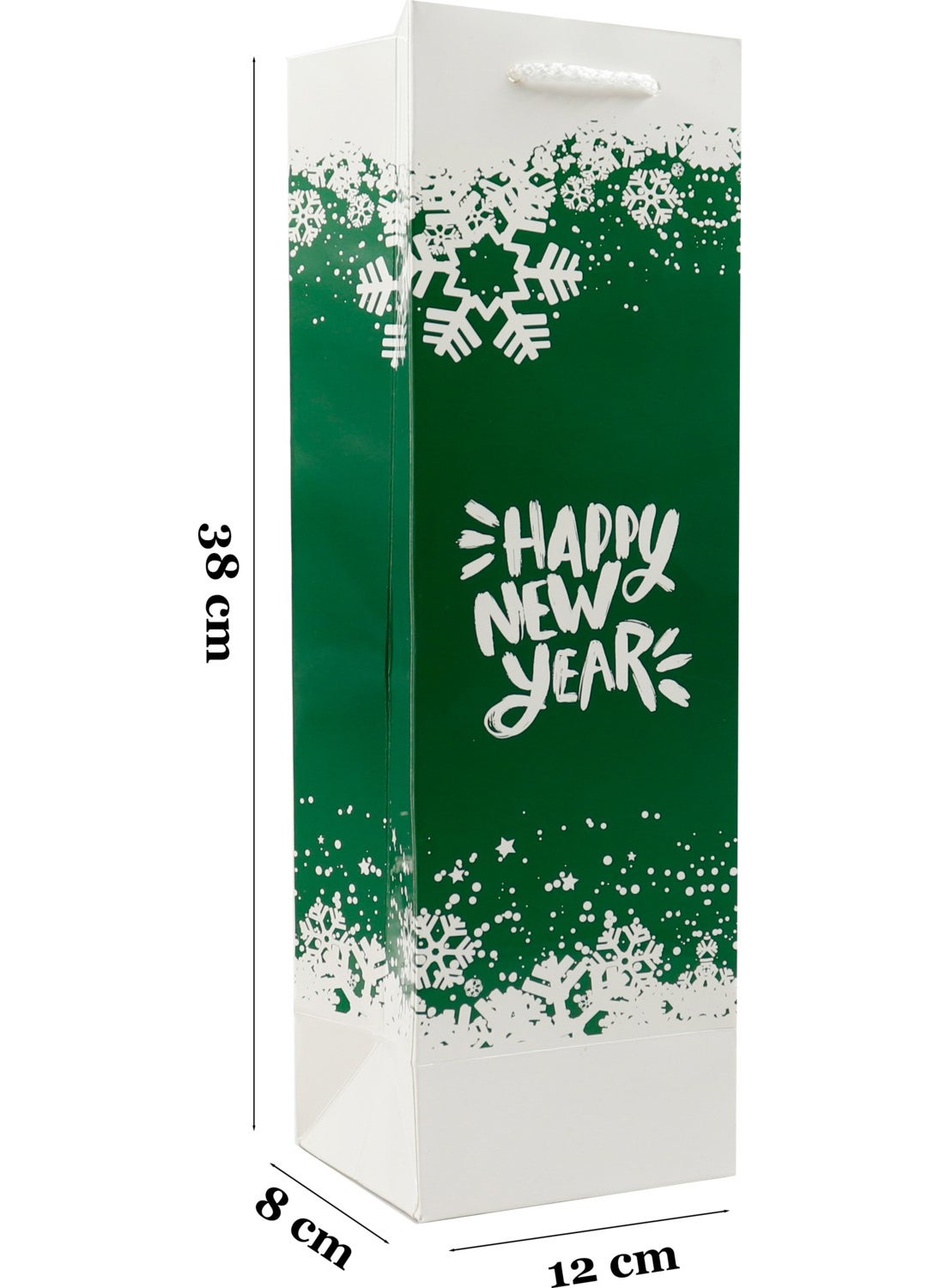 Repro Design New Year Themed 2 Pieces Green-Red Happy New Year Printed Bottle Size Cardboard Bag, Gift Box  - Image 4