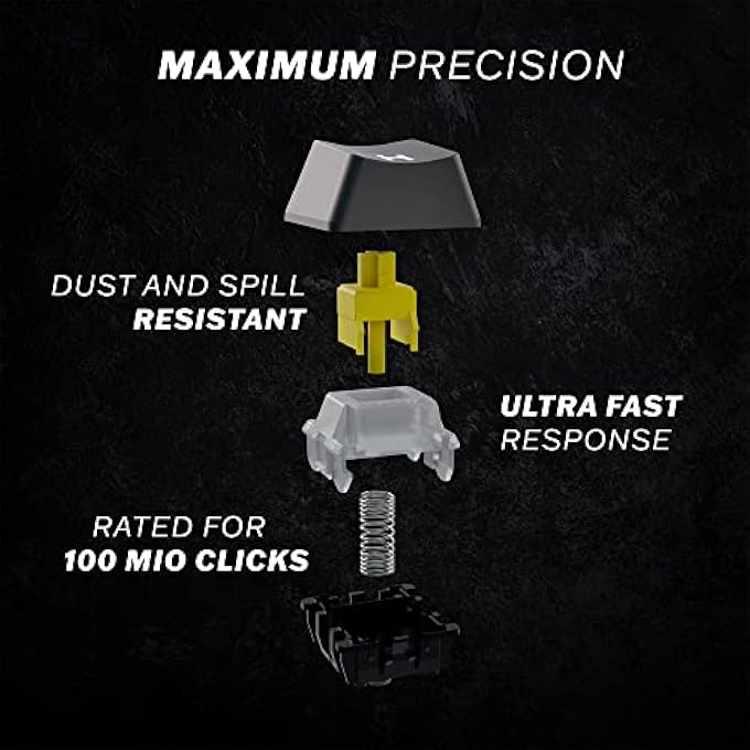 rayihni GK61 MECHANICAL GAMING KEYBOARD 60 PERCENT | 61 RGB RAINBOW LED BACKLIT PROGRAMMABLE KEYS | USB WIRED | FOR MAC AND WINDOWS PC | HOTSWAP GATERON OPTICAL BROWN SWITCHES | RED - Image 3