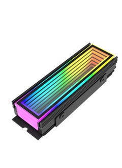 M.2 2280 ARGB Hard Drive Heatsink - Cooling M2.2280 SSD Cooler with 5V 3Pin Addressable RGB Sync. Multi-Mainboard Compatible for Efficient Heat Dissipation. SSD Radiator with Thermal Pad in Black