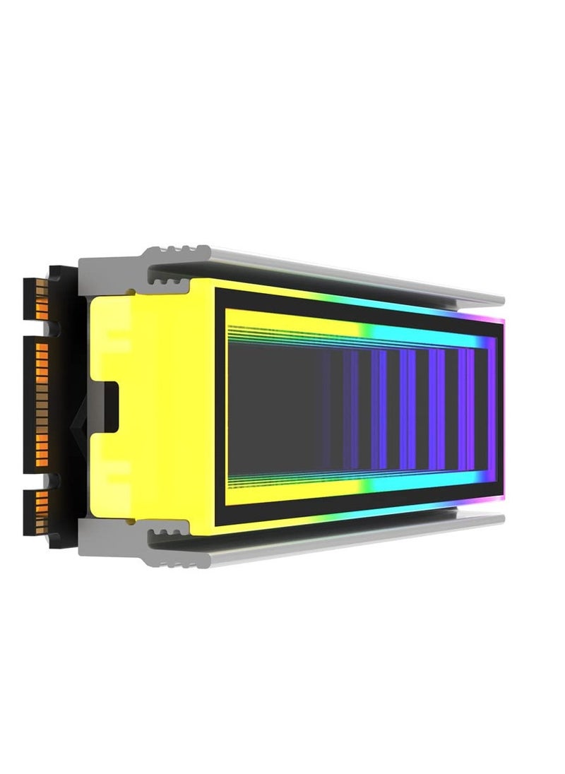 KASTWAVE - M.2 2280 ARGB Hard Drive Heatsink - Cooling M2.2280 SSD Cooler with 5V 3Pin Addressable RGB Sync. Multi-Mainboard Compatible for Efficient Heat Dissipation. SSD Radiator with Thermal Pad in Black - Image 1