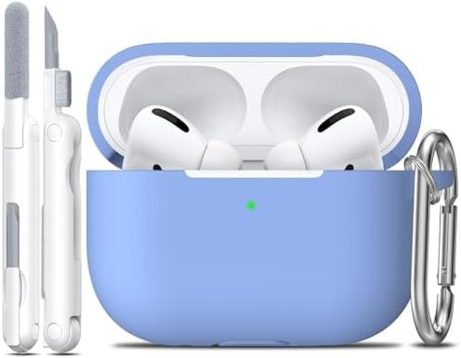 R-fun for AirPods 1/2 Case, Soft Silicone Protective Cover with Keychain and Cleaning Pen, Compatible with AirPods 2nd/1st Generation (2016/2019), Full Drop Protection Cover, Pink - Image 1