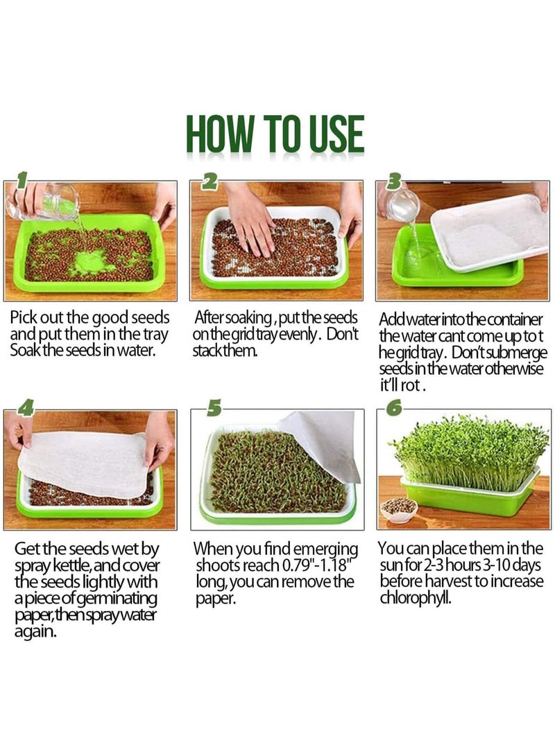Generic Seed Sprouter Tray, Growing Trays, Seed Germination Tray with Drain Holes, BPA Free, Soil Free Big Capacity, for Planting Seedlings Soil Free Healthy Wheatgrass, Great for Home Garden  - Image 5