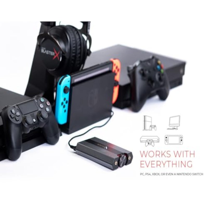 Sound BlasterX G6، معالج رقمي تناظري للألعاب عالي الدقة، مضخم صوت سماعة الرأس، صوت محيطي 7.1، صوت محيطي Dolby Hi-Res، نسبة إشارة إلى صوت (SNR) 130 ديسيبل، صوت محيطي 7.1، دولبي ديجيتال، دعم وحدة التحكم، مضخم صوت سماعة الرأس، محمول - Image 5