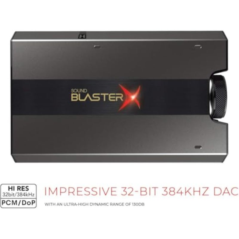 Sound BlasterX G6، معالج رقمي تناظري للألعاب عالي الدقة، مضخم صوت سماعة الرأس، صوت محيطي 7.1، صوت محيطي Dolby Hi-Res، نسبة إشارة إلى صوت (SNR) 130 ديسيبل، صوت محيطي 7.1، دولبي ديجيتال، دعم وحدة التحكم، مضخم صوت سماعة الرأس، محمول - Image 3