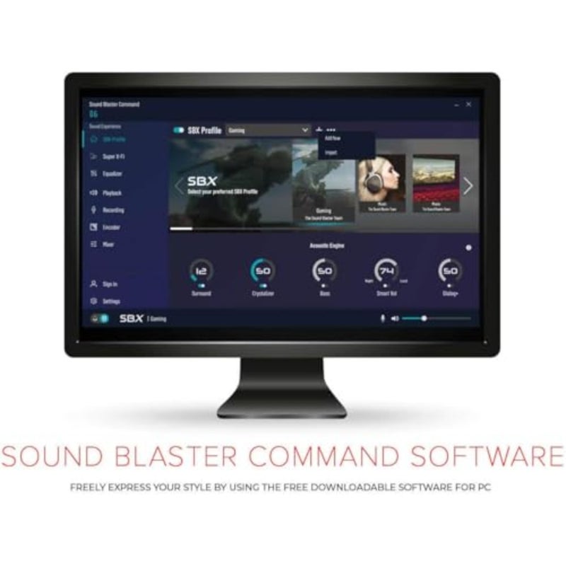Sound BlasterX G6، معالج رقمي تناظري للألعاب عالي الدقة، مضخم صوت سماعة الرأس، صوت محيطي 7.1، صوت محيطي Dolby Hi-Res، نسبة إشارة إلى صوت (SNR) 130 ديسيبل، صوت محيطي 7.1، دولبي ديجيتال، دعم وحدة التحكم، مضخم صوت سماعة الرأس، محمول - Image 4
