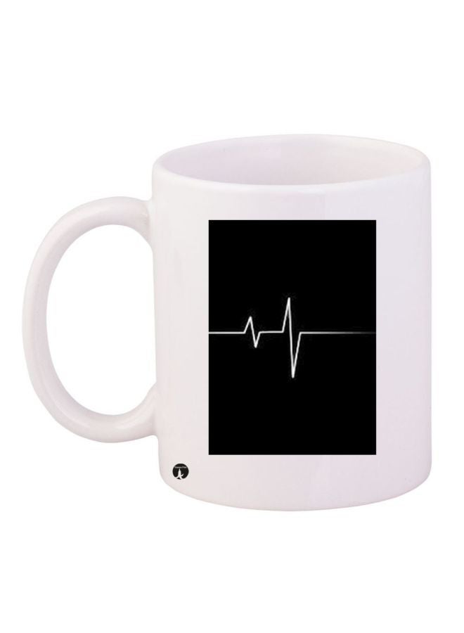 RYN Printed Ceramic Coffee Mug White/Black 11ounce