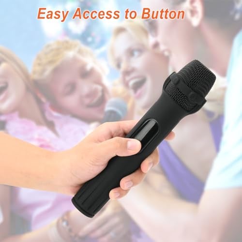 TXEsign Silicone Case for JBL Wireless Two Microphone-2 Pack, Anti-Rolling Protective Case with Base Rod Mic Sleeves Microphone Stand for Disco Stage Party TV Show (Black) - Image 3
