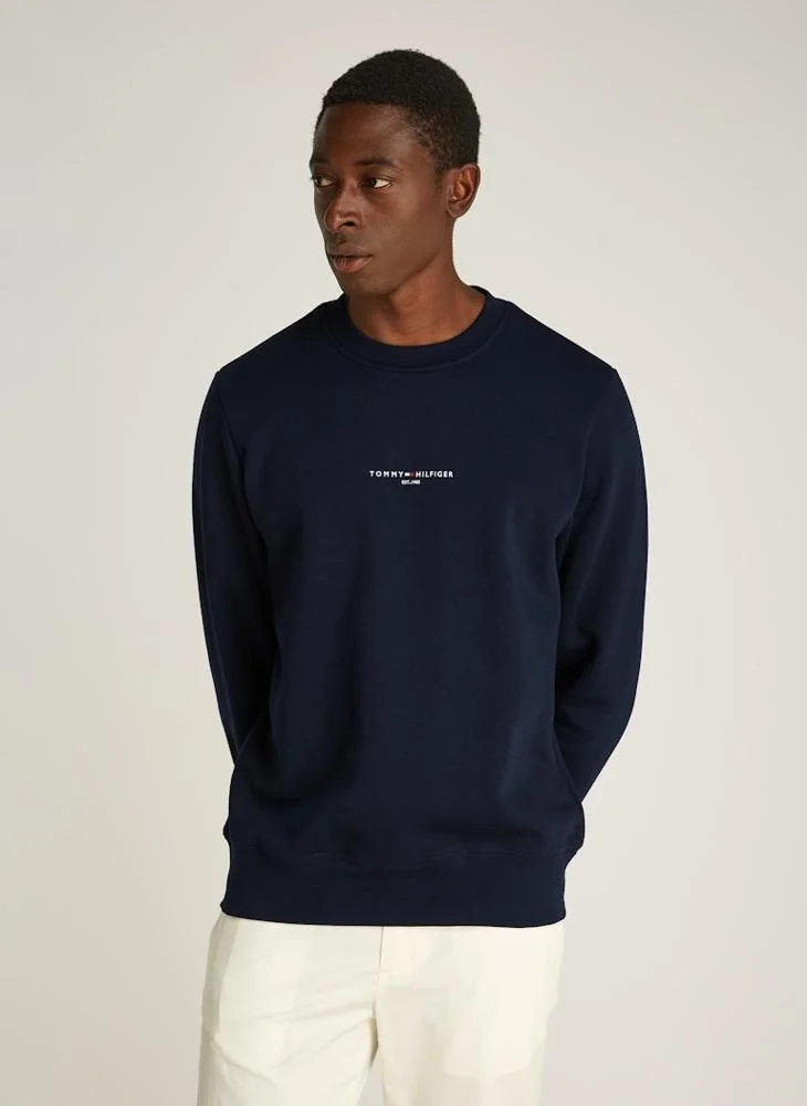 تومي هيلفيغر Logo Crew Neck Sweatshirt