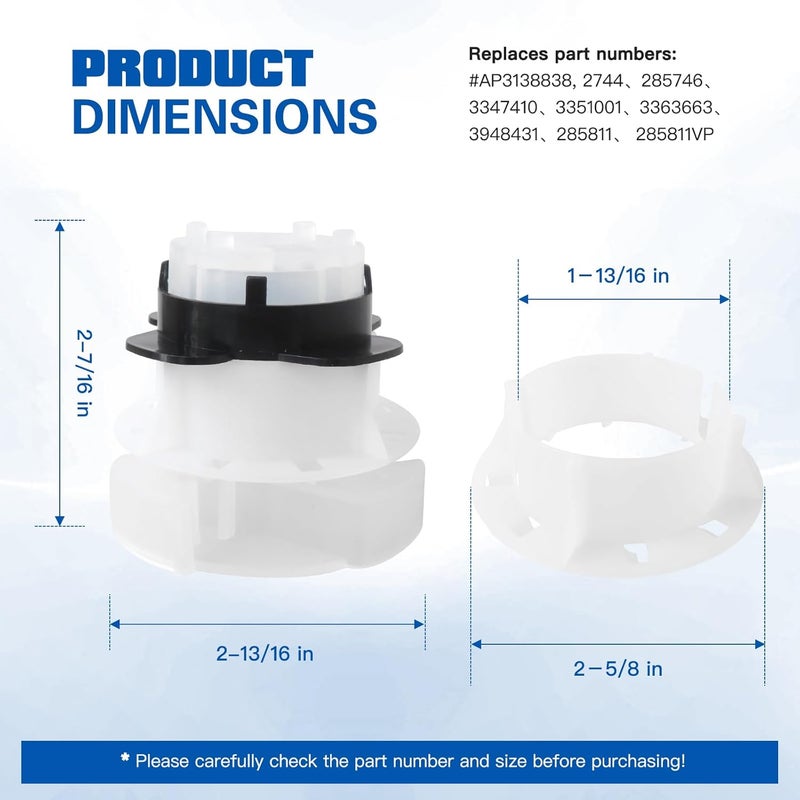 Varied global sizing picks Xspeedonline New 285811 Medium Cam Agitator Repair Kit - Replace 2744, 285746, 3347410, 3351001, 3363663, 3948431 - Compatible with Whirlpool Washers GSQ9344EZ0 GST9344EQ0 GST9344EZ0 GSW9559LW0 Moisture proof Experience optimized build Confirmed available stock Comfort grip Economical varied sizing picks Elegant multi-option build Classic modern blend design Heat insulation layer Upgraded classic design Regional distribution available Easy handling optimized design Rack sorted local inventory Regional central warehouse stock Cross product compatible Secure equipped warehouse Safe material Local licensed courier Wide range usage design Advanced compact design Global production standard crafted One piece build General purpose design Pop-area nearby warehouse Easy assemble - Image 2
