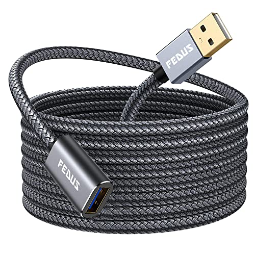 FEDUS USB 3.0 Extension Cable 3M, Aluminum Alloy USB Cable Extender SuperSpeed USB 3.0 Type A Male to USB A Female Extension Cord for Printer, TV, PlayStation, Xbox, Hard Drive, Keyboard, USB hub - Image 1