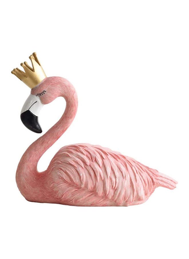 NIBEMINENT King Flamingo With Crown Statues For Home Decor Pink
