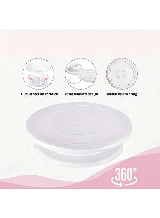 11 Inch Rotating Cake Turntable 86pcs Baking Tools Set White - Image 4
