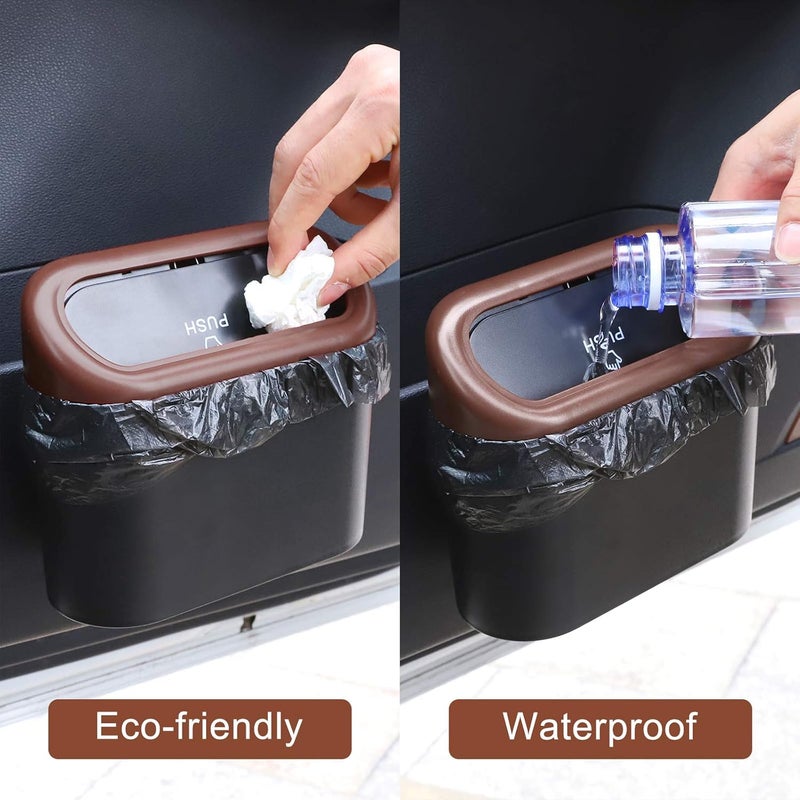 accmor Car Trash Can with Lid, Leakproof Vehicle Trash Bin Auto Dustbin Organizer, Waterproof Mini Garbage Bin Trash Container with Garbage Bag for Automotive Car, Home, Office, Kitchen - Image 5