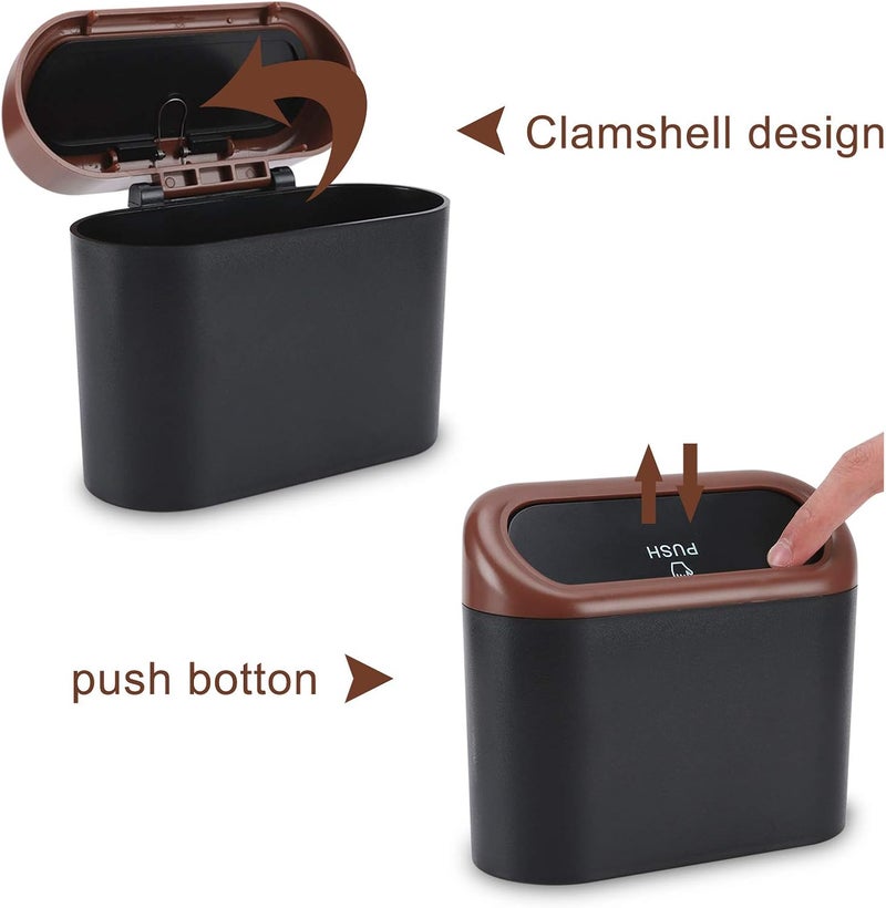 accmor Car Trash Can with Lid, Leakproof Vehicle Trash Bin Auto Dustbin Organizer, Waterproof Mini Garbage Bin Trash Container with Garbage Bag for Automotive Car, Home, Office, Kitchen - Image 4