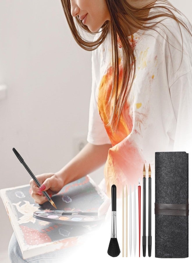 Psyqtsuary 9 Pcs Scratch Art Tools, Scratch Painting Art Tool Scratching Drawing Tool Set Including Tool Bag, Scratch Coloring Pens, Plastic and Wooden Stylus, Scraper, Clean Brush - Image 5