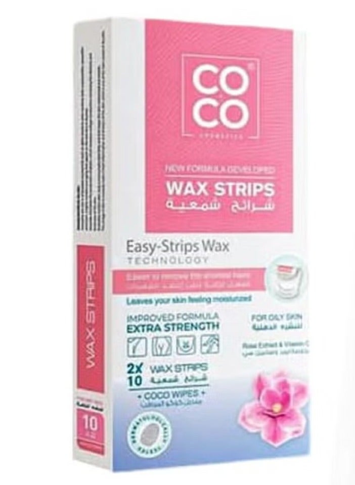 Coco Wax strips for hair removal with rose extract and vitamin C for oily skin - Image 1