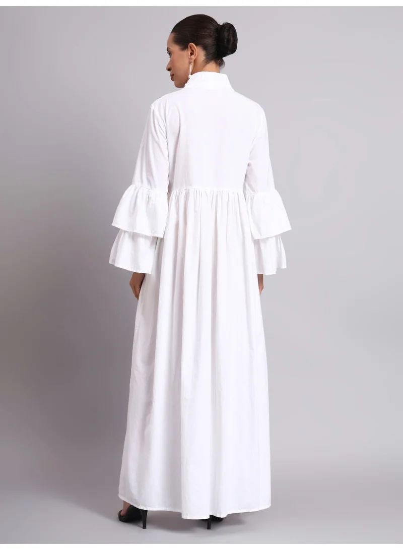 Alaya Women Embroidered Cotton Jalabiya with Bell Sleeves-AL3697B