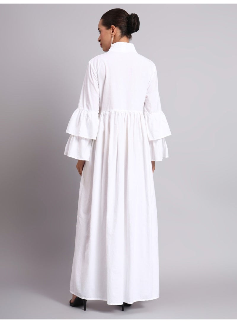 الايا جلابية نسائية قطنية مطرزة بأكمام جرس - AL3697B - Image 2