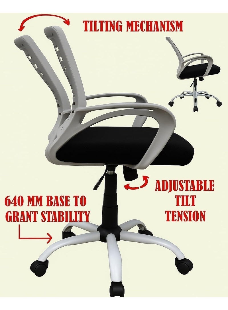 medium back office chair white - Image 4
