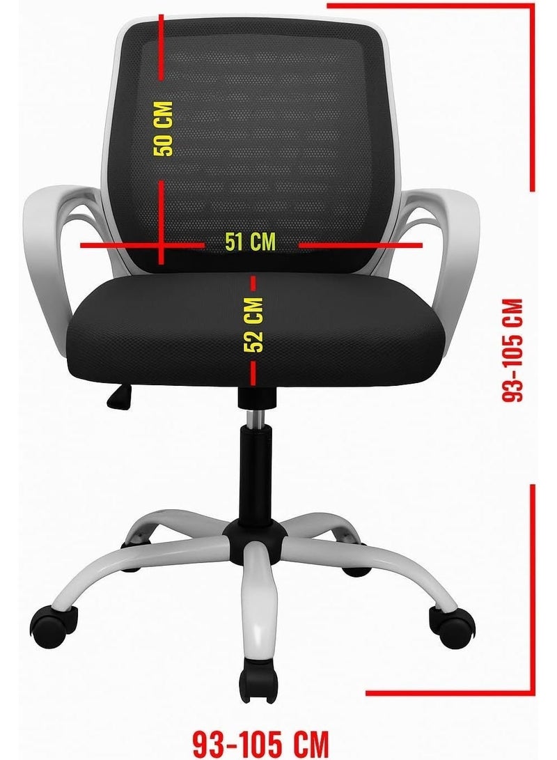 medium back office chair white - Image 5