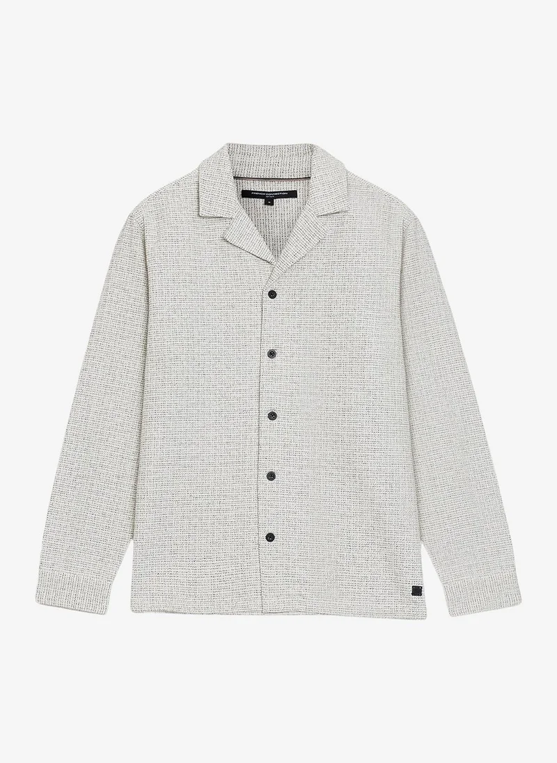 French Connection  Men's Long Sleeve Two Thread Dobby Monochrome Shacket Shirt for Men | Best Price UAE