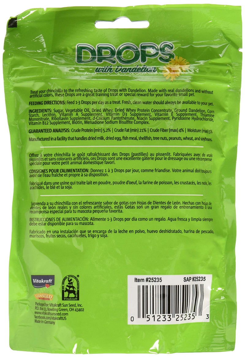 Vitakraft (2 Pack Dandelion Drops for Chinchillas (5.3 Ounces Per Pack) - Image 2