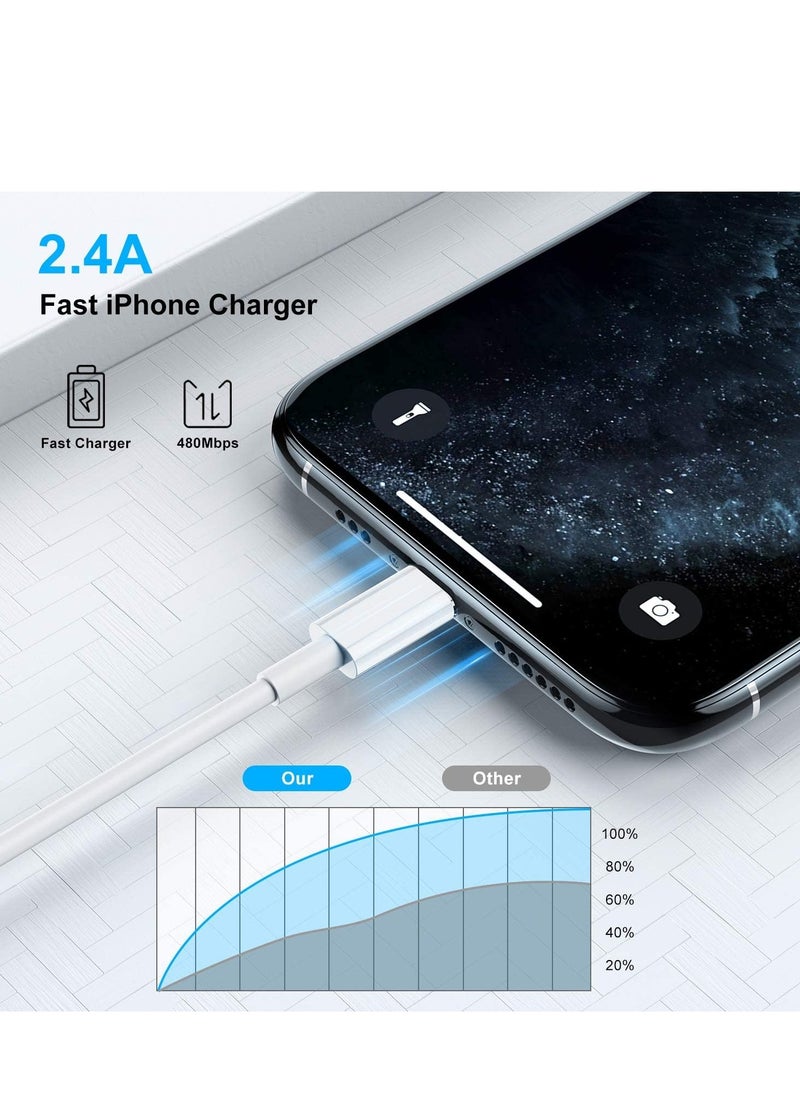 Generic - Apple Certified 1M iPhone to USB Charger, 1M Fast Charging Cable for iPhone 14 Pro Max/13 Pro Max/12 Mini/11 Pro/11/XS/XR/8/7/6s/6/5S/iPad/ Air, 3 pcs - Image 1