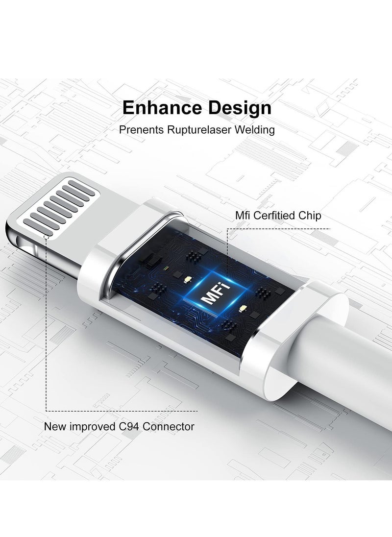 Generic - Apple Certified 1M iPhone to USB Charger, 1M Fast Charging Cable for iPhone 14 Pro Max/13 Pro Max/12 Mini/11 Pro/11/XS/XR/8/7/6s/6/5S/iPad/ Air, 3 pcs - Image 1
