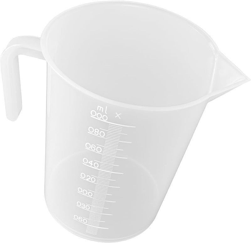 FITTO Plastic Measuring Cup, 1 Liter Capacity, Durable, Easy-Pour Spout, Clear with Measurement Markings - Image 1
