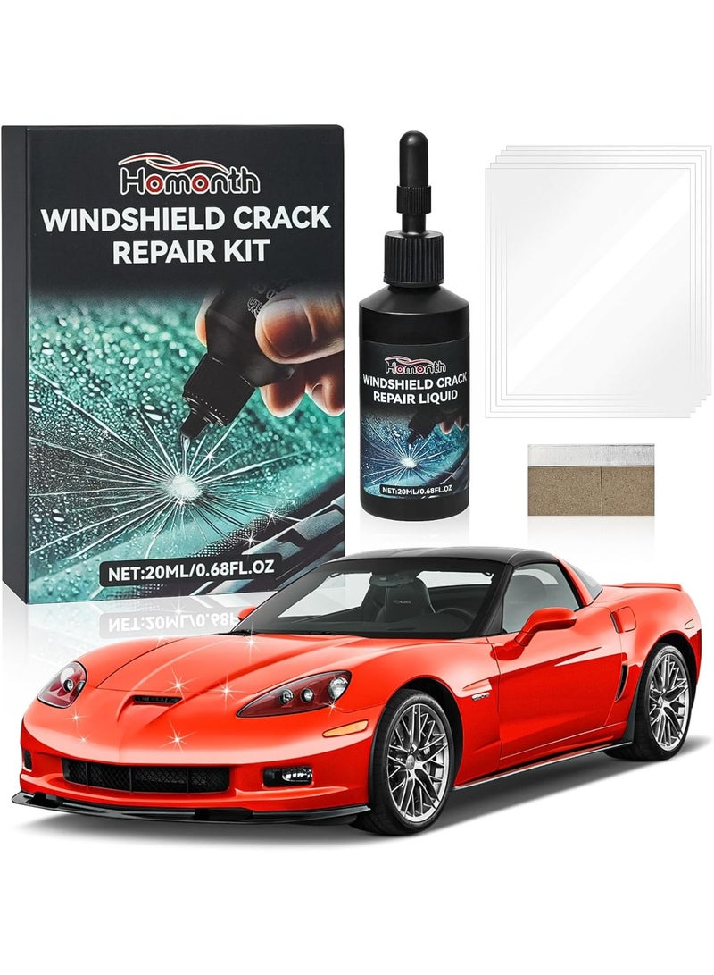 Homonth 3 Pack Car Windshield Crack Repair Kit - 2026 Upgrade Glass Repair Kit | Cracks Gone Glass Remover Fluid for Quick Fix Windshields, Windows, Mirrors - Image 1