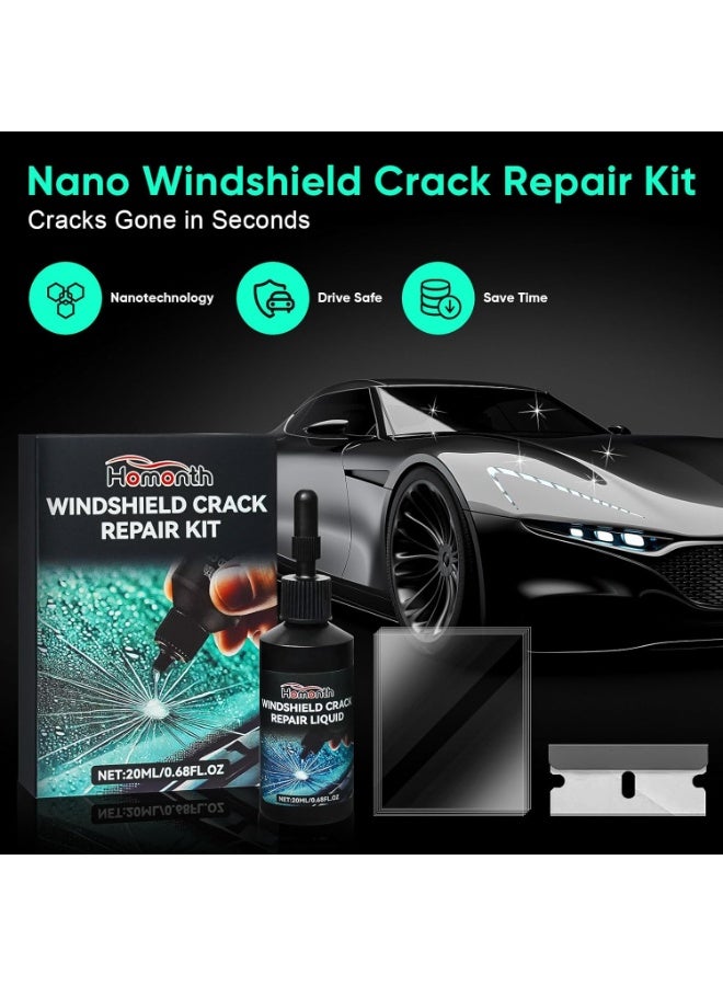 Homonth 3 Pack Car Windshield Crack Repair Kit - 2026 Upgrade Glass Repair Kit | Cracks Gone Glass Remover Fluid for Quick Fix Windshields, Windows, Mirrors - Image 2