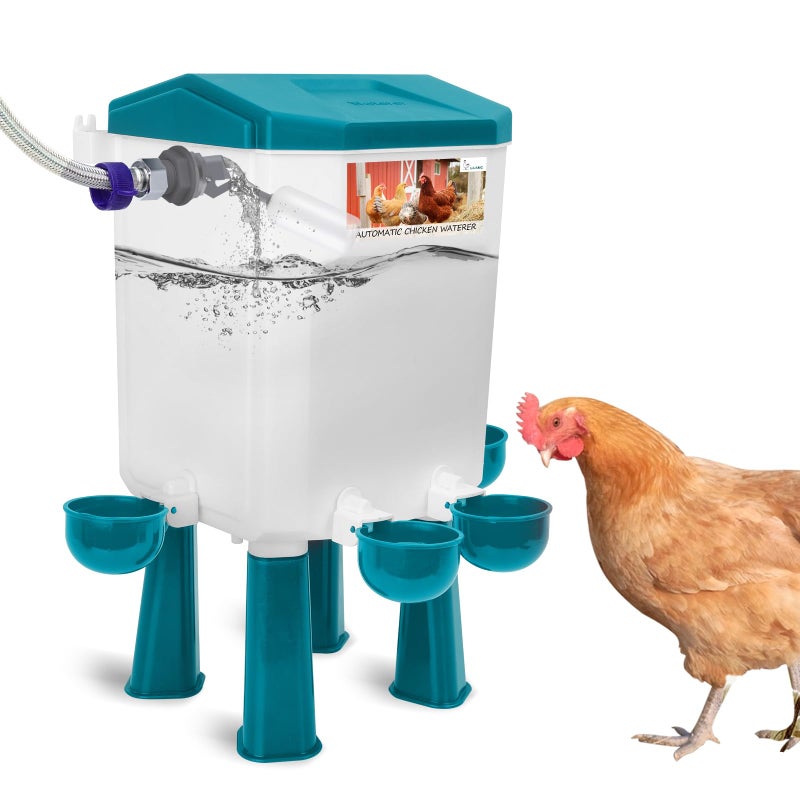 Lilyang Automatic Chicken Waterer| Float-Control Auto Waterer, Hanging/Standing Design, Connect to 3/4'' Faucet & Hose, Effortless Hydration Solution for Backyard Coop & Small Farm - Image 1