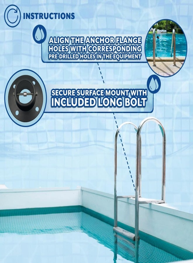 Poolzilla 2-Pack Deck Anchor Flange in Matte Black, Diameter of 1 7/8", Made of High Grade Cast Aluminum - Image 4