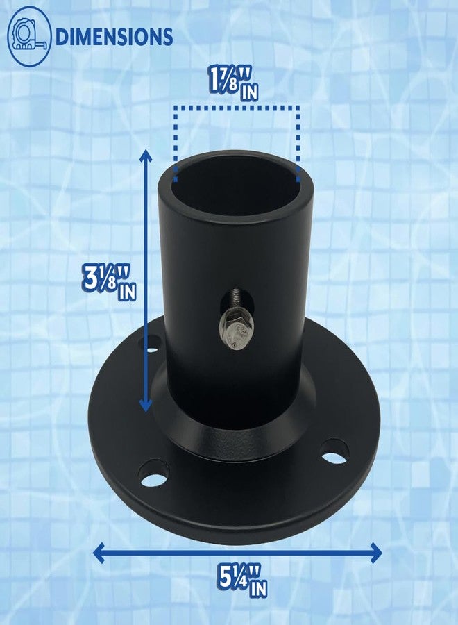 Poolzilla 2-Pack Deck Anchor Flange in Matte Black, Diameter of 1 7/8", Made of High Grade Cast Aluminum - Image 2