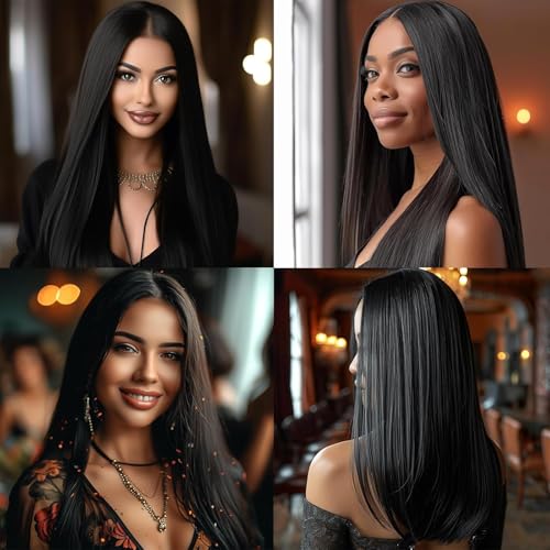 ASSU Natural Long Hair Wig For Women | Full Head Hair Wig | Cosplay Wig for Fashion Women 24 inch (Black) | Includes Wigcap - Image 5