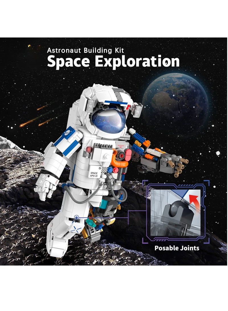 SOLARAE Space Exploration Astronaut Toys Building Block Kit, Collectible Mechanical Spaceman Build and Display Model, Creative Birthday Gift for Adults Kids, New 2023 (900 Pcs) - Image 2