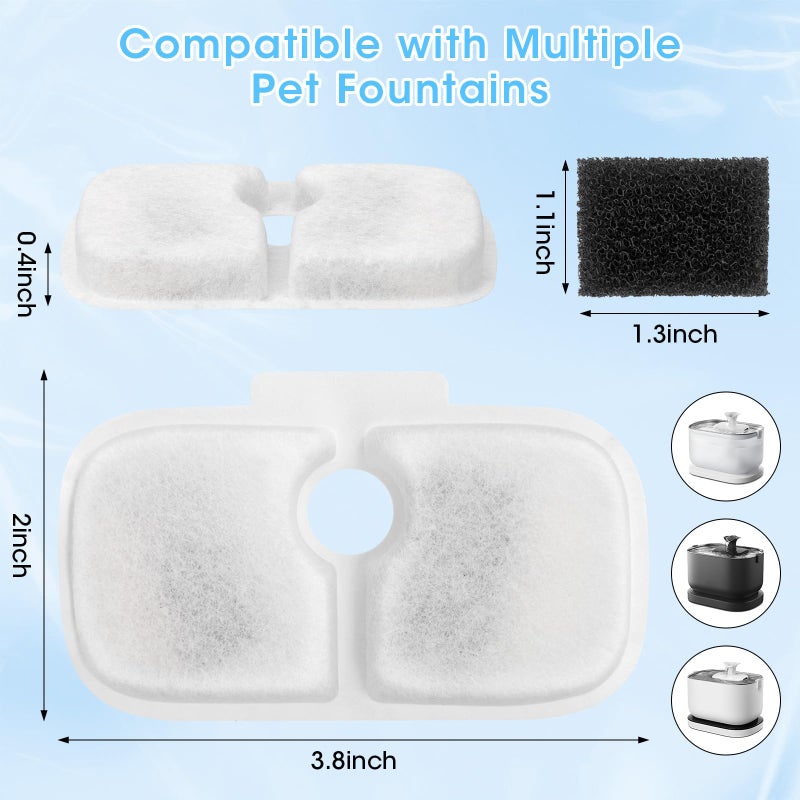Kapawze 15+15 Pack Cat Water Fountain Filters, Pet Water Fountain Filters Replacement for Dog/Cat Stainless Steel Fountain PLWF005/PLWF115/PLWF105, 7 Months Set to Keep Drinking Fresh - Image 2