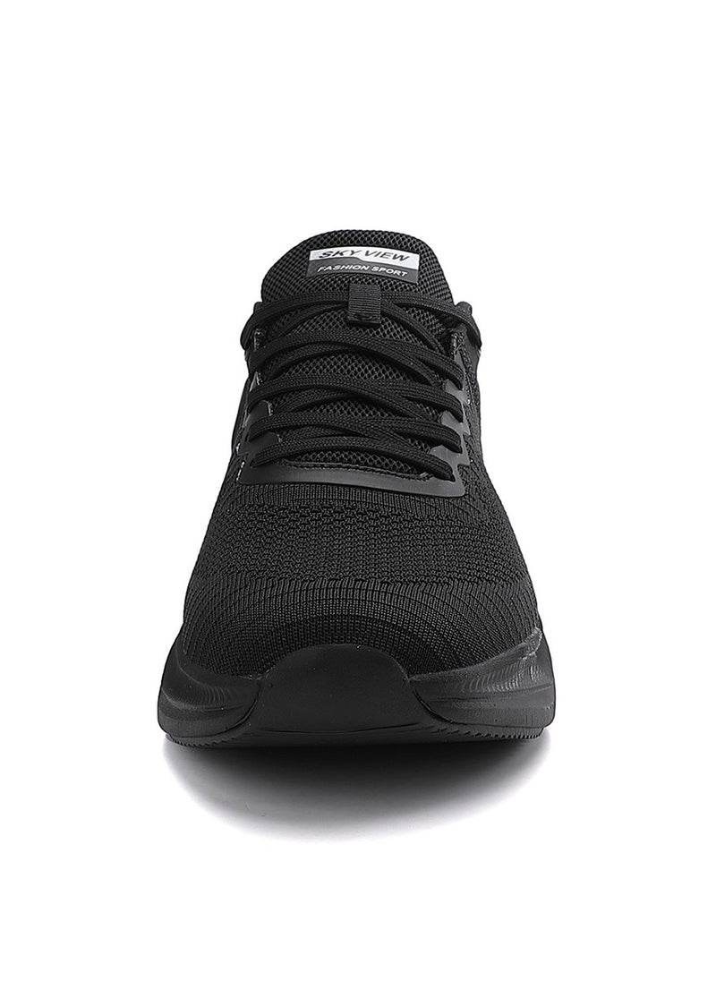 Sky View Athlesiure Men's Slip-ins Runing Shoes Comfortable Lightweight Sports Walking Shoes Lace-Up Tennis Breathable Athletic Gym Workout Cross Training Sneakers Black  - Image 3