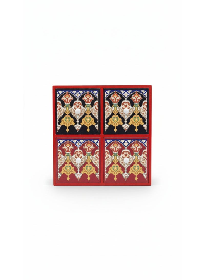 Ramadan Wooden Stand with 4 Drawers Multi-Purpose - Image 2