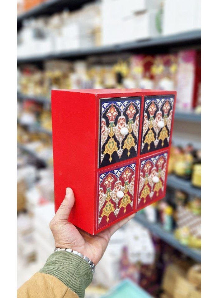 Ramadan Wooden Stand with 4 Drawers Multi-Purpose - Image 4