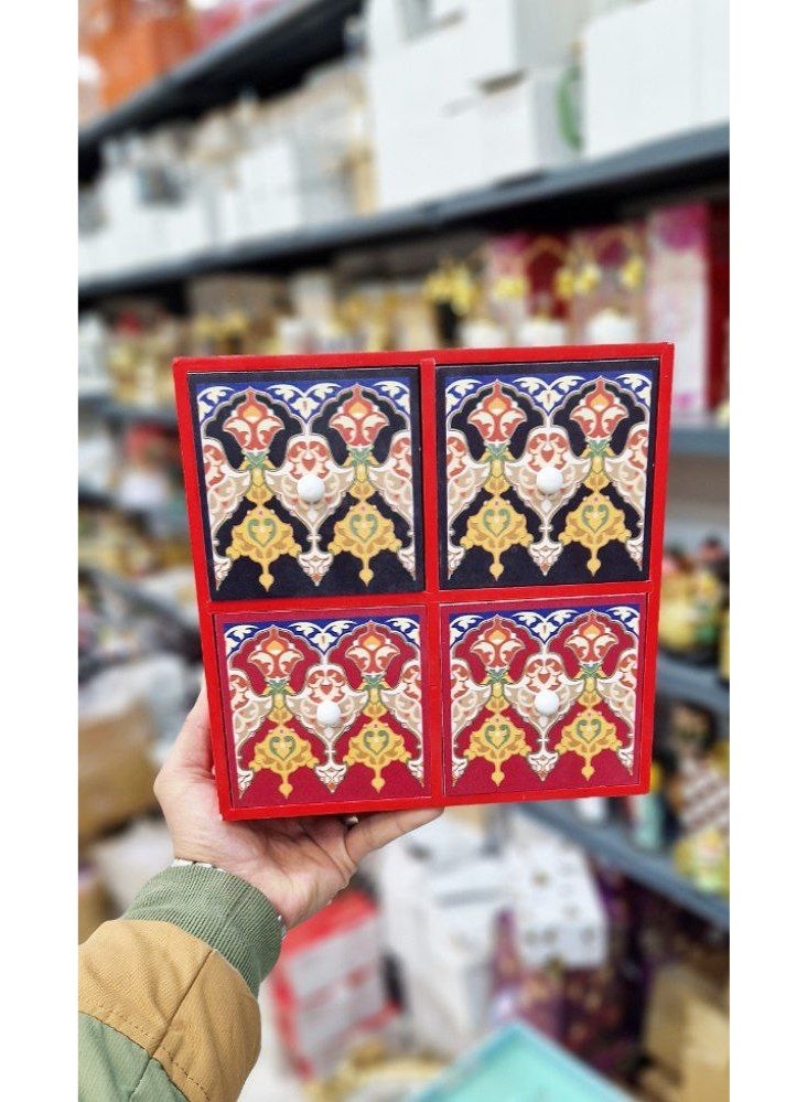 Ramadan Wooden Stand with 4 Drawers Multi-Purpose - Image 3