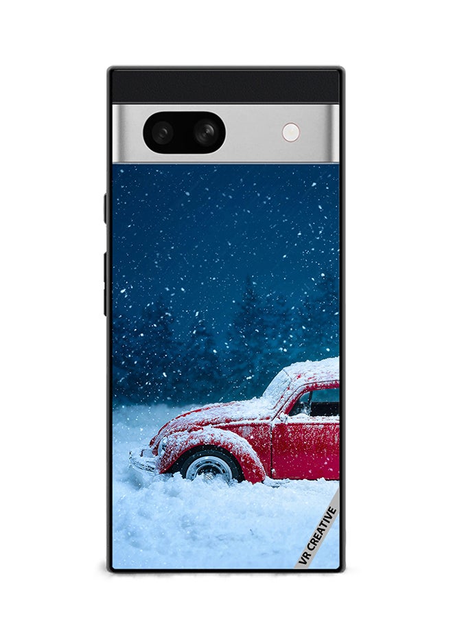 VR CREATIVE Protective Case Cover For Google Pixel 7a Christmas Car Design Multicolour - Image 1
