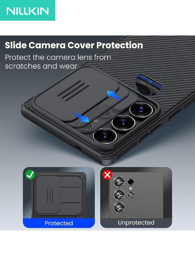 نيلكين جراب Samsung Galaxy S25 Ultra مع غطاء للكاميرا، [حماية العدسة] جراب هاتف نحيف مقاوم للصدمات ومضاد للصدمات لهاتف Galaxy S25 Ultra مقاس 6.9 بوصة، أسود - Image 3
