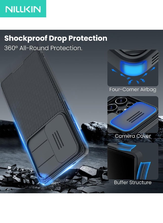 نيلكين جراب Samsung Galaxy S25 Ultra مع غطاء للكاميرا، [حماية العدسة] جراب هاتف نحيف مقاوم للصدمات ومضاد للصدمات لهاتف Galaxy S25 Ultra مقاس 6.9 بوصة، أسود - Image 5